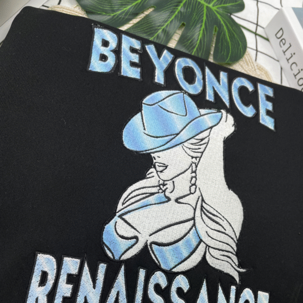 Beyoncé Embroidered Shirt-BEYEMBCB-006- Beyonce Renaissance Embroidered Shirt - Image 4