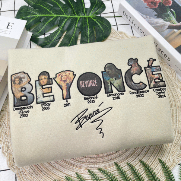 Beyoncé Embroidered Shirt-BEYEMBCB-007-Beyonce Full Album Embroidered Shirt Beyoncé Embroidery Fan Merch