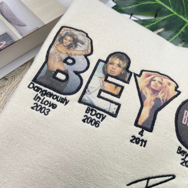 Beyoncé Embroidered Shirt-BEYEMBCB-007-Beyonce Full Album Embroidered Shirt Beyoncé Embroidery Fan Merch - Image 3