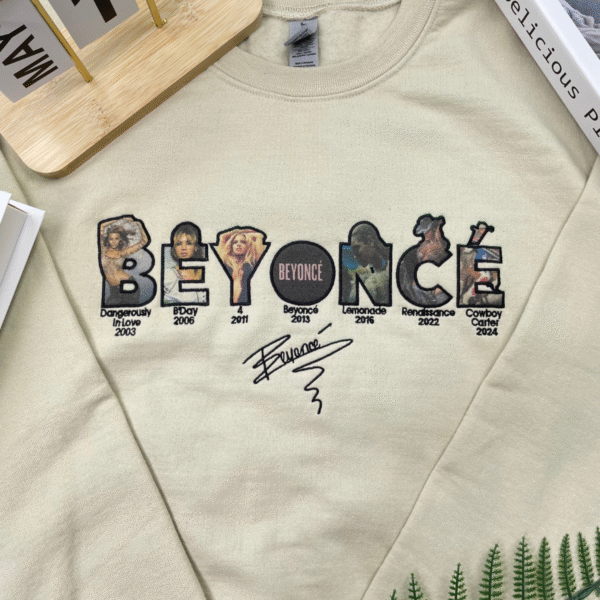 Beyoncé Embroidered Shirt-BEYEMBCB-007-Beyonce Full Album Embroidered Shirt Beyoncé Embroidery Fan Merch - Image 6