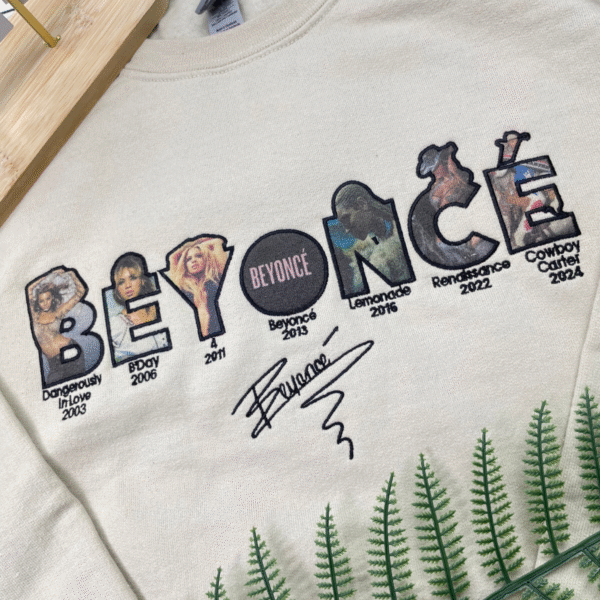 Beyoncé Embroidered Shirt-BEYEMBCB-007-Beyonce Full Album Embroidered Shirt Beyoncé Embroidery Fan Merch - Image 7