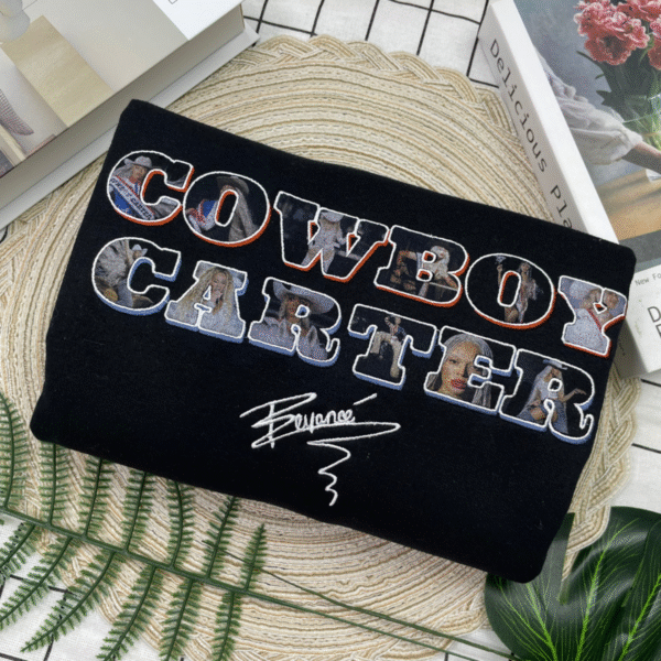 Beyoncé Embroidered Shirt-BEYEMBCB-009-Cowboy Carter Album By Beyonce Embroidered Sweatshirt - Image 8