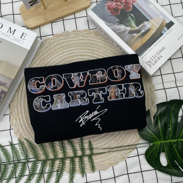 Beyoncé Embroidered Shirt-BEYEMBCB-009-Cowboy Carter Album By Beyonce Embroidered Sweatshirt - Image 2