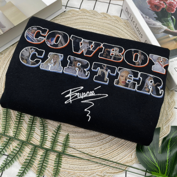 Beyoncé Embroidered Shirt-BEYEMBCB-009-Cowboy Carter Album By Beyonce Embroidered Sweatshirt - Image 5
