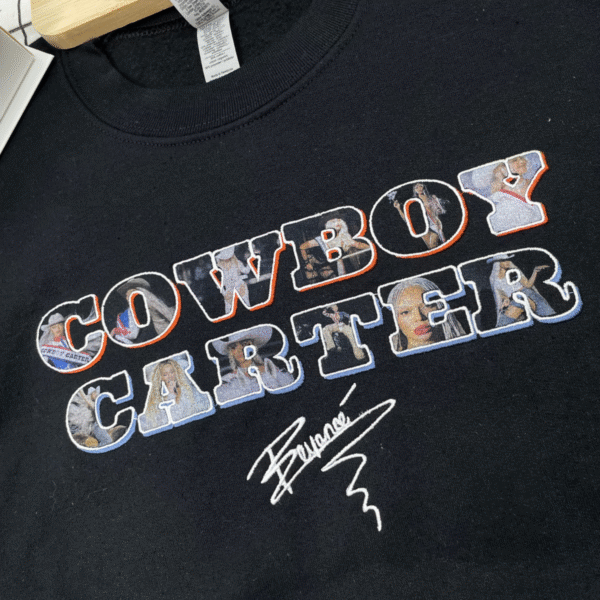Beyoncé Embroidered Shirt-BEYEMBCB-009-Cowboy Carter Album By Beyonce Embroidered Sweatshirt - Image 4