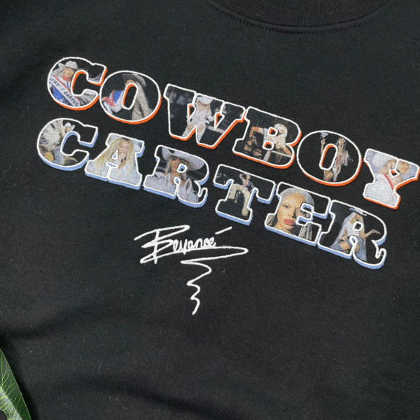 Beyoncé Embroidered Shirt-BEYEMBCB-009-Cowboy Carter Album By Beyonce Embroidered Sweatshirt - Image 3