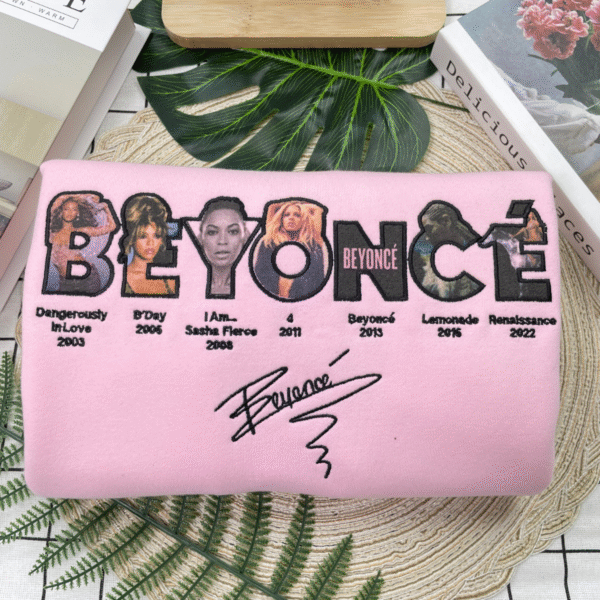 Beyoncé Embroidered Shirt-BEYEMBCB-008-Beyonce Full Album Embroidered Shirt Beyoncé Embroidery Fan Merch - Image 2
