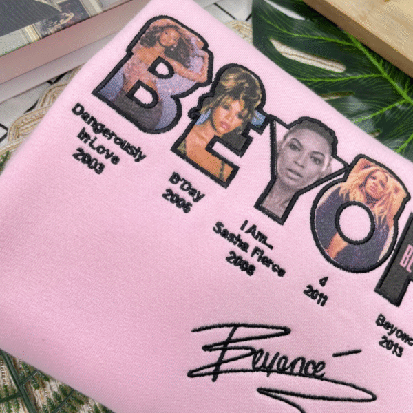 Beyoncé Embroidered Shirt-BEYEMBCB-008-Beyonce Full Album Embroidered Shirt Beyoncé Embroidery Fan Merch - Image 3