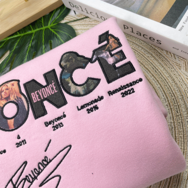 Beyoncé Embroidered Shirt-BEYEMBCB-008-Beyonce Full Album Embroidered Shirt Beyoncé Embroidery Fan Merch - Image 4